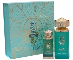 Set Paris Corner: Khair Pistachio Eau De Parfum Unisex, 100 ml + Khair Pistachio Dezodorantas Purškiklis For Women, 200 ml