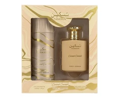 Set Paris Corner: Taskeen Caramel Cascade Eau De Parfum Unisex, 100 ml + Taskeen Caramel Cascade Dezodorantas Purškiklis Unisex, 200 ml