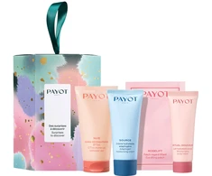 Set Payot: Nue makiažo valiklis Gel, 50 ml + Source Adaptogen Hydrating Kreminis For Face, 30 ml + Rituel Douceur Hydrates Losjonas kūnui Body, 25 ml + Roselift Lifting Eye Patch, 2 vnt., 2 g