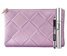 Set Pupa: Multiplay Double-Ended Eyeshadow &amp; Kajal Akių apvadas 2-In-1 09 Deep Juodas 1.2 g + Vamp! Paraben-Free Extra Volume Blakstienų tušas 100 Juodas, 9 ml + Textile Makeup Bag Rožinė