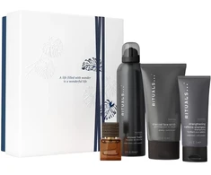 Set Rituals: L'Essentiel, Eau De Parfum, For Men, 50 ml + Homme, Caffeine, Hair Šampūnas, For Strengthening, 70 ml + Homme, Charcoal, Eliminates Impurities, Cleansing Scrub, For Face, 125 g + Homme, Invigorating, Shower Mousse, 200 ml