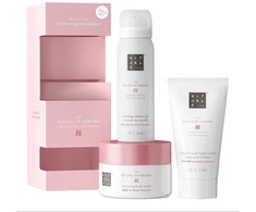 Set Rituals: The Ritual Of Sakura, Shower Mousse, 50 ml + The Ritual Of Sakura, Rejuvenating, Body Scrub, 125 g + The Ritual Of Sakura, Hydrating, Body Kreminis, 70 ml