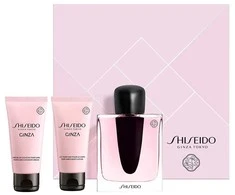 Set Shiseido: Ginza Eau De Parfum For Women, 50 ml + Ginza Moisturizing Losjonas kūnui, 50 ml + Ginza Cleansing Dušo želė For All Skin Types, 50 ml
