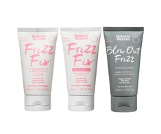 Set Umberto Giannini: Frizz Fix, Hair Šampūnas, Minkštinantis ir glotninantis &amp; Repairing, 50 ml + Frizz Fix, Hair Conditioner, Minkštinantis ir glotninantis &amp; Repairing, 50 ml + Blow Out Frizz, Hair Styling Kreminis, 40 ml