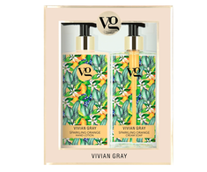 Rinkinys „Vivian Gray“: putojančio apelsino kvapo drėkinamasis rankų losjonas, 350 ml + putojančio apelsino kvapo valomasis skystas muilas, 350 ml