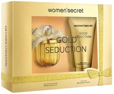 Rinkinys „Women'Secret“: „Gold Seduction“ kvepalai moterims, 100 ml + „Gold Seduction“ drėkinamasis losjonas kūnui, 200 ml