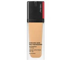„Shiseido Synchro Skin“ gaivinantis skystas makiažo pagrindas be aliejaus, 350, klevo spalvos, SPF 30, 10 ml *Testuojamasis rinkinys