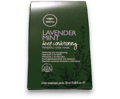 Paul Mitchell „Lavender Mint“ giliai kondicionuojantis plaukų kaukės kreminio ekstrakto ir drėkinamosios kaukės rinkinys, 6 vnt., 20 ml