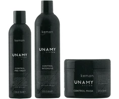 Unamy System Control Intensive Set Kemon: Control Intensive Hair Šampūnas, 400 ml + Control Intensive Hair Conditioner, 250 ml + Control Intensive Hair Treatment Kreminis Mask, 500 ml