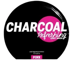 Pink Victoria Secrets Victoria's Secret Rožinė Charcoal Refreshing Sheet Mask For Face gaivinanti lakštinė veido kaukė, 20 g