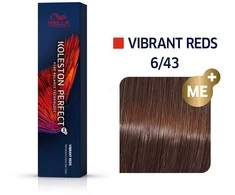Wella Professionals Koleston Perfect Me+ Permanent Hair Dye 6/43 Dark Skirtas šviesiems plaukams Golden Raudona, 60 ml