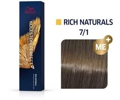 Wella Professionals Koleston Perfect Me+ ilgalaikiai plaukų dažai 7/1 vidutinio pelenų blondino, 60 ml