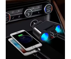 Automobilinis USB kroviklis cigarečių degiklio lizdo šakotuvas