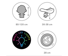 Balansinis paspiriamas dviratis Rebel LED, neoninis rožinis