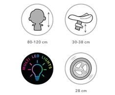 Balansinis paspiriamas dviratis Rebel LED, neoninis geltonas