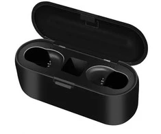 Bluetooth ausinės su mikrofonu ir maitinimo bloku, juodos