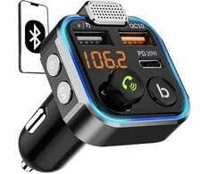 FM Bluetooth siųstuvas USB MP3 įkroviklis su laisvų rankų funkcija