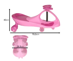 Gravity Ride-On paspirtukas su LED šviečiančiais ratukais, rožinis