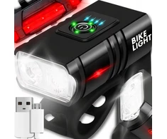 Įkraunamas LED apšvietimo rinkinys dviračiui, priekis + galas