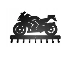Kabykla rūbams ir raktams Sportinis motociklas, juodos spalvos
