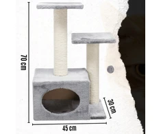 Kačių namelis su draskykle ir bokštais, 70cm