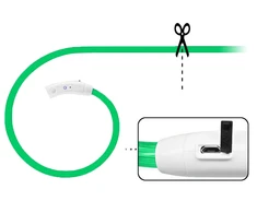 LED antkaklis šunims ir katėms, 47cm, žalias