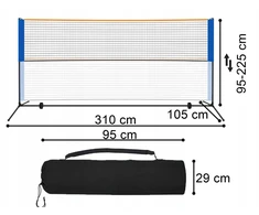 Nešiojamas badmintono tinklas, 3m