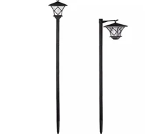Reguliuojamo aukščio sodo LED žibintas su saulės kolektoriumi, 57-155 cm, 1 vnt.