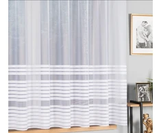 Tola žakardinės užuolaidos, paruoštos kabinimui, 300 x 160 cm, balta spalva