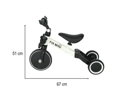 Triratis balansinis dviratukas Trike Fix, baltas