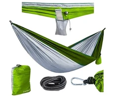 Turistinis hamakas, žalias/pilkas