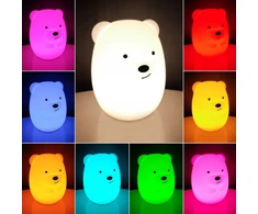Vaikiškas stalinis šviestuvas lokys, LED, RGB