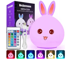 Vaikiškas šviestuvas zuikis, LED RGB su valdymo pulteliu