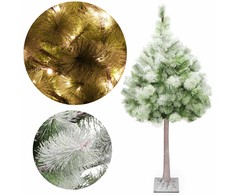 Dirbtinė Kalėdų eglutė su apšvietimu Springos CL0860, 128 LED, 150 cm, su sniego efektu