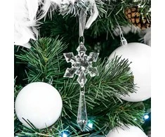Kalėdinė dekoracija Springos pakabinami kristaliniai varvekliai 13 cm