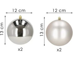 Kalėdiniai žaisliukai Springos CA1183, 12 cm, 4 vnt.