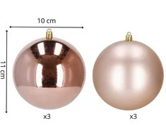 Kalėdiniai žaisliukai Springos CA1193, 10 cm, 6 vnt.
