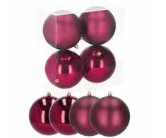 Kalėdiniai žaisliukai Springos 12 cm 4 vnt bordo