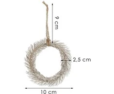 Dekoratyvinė šaka Springos, 10 cm, ruda/žalia/sidabrinė