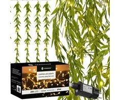Šviesos dekoracija su dirbtiniais lapais Springos CL4125, 5,85 m, 200 LED