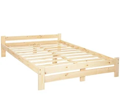 Medinė dvigulė lova Springos BD001 šviesiai ruda 200x160 cm