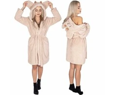 Moteriškas chalatas Springos HA7374, L/XL, smėlio spalvos