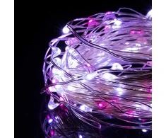 Springos Mikrolempų girlianda 20 LED, šalta balta ir rožinė, 1,9 m