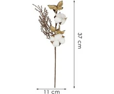Dekoratyvinė šakelė su medvilnės kamuoliuku Springos, 37 cm