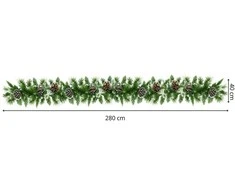 Kalėdinė girlianda Springos su kankorėžiais ir LED apšvietimu, 280 cm