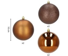 Kalėdiniai plastikiniai žaisliukai Springos CA0955 10 cm, 6 vnt.