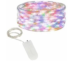 Springos daugiaspalvės LED lemputės 20 vnt., 2 m