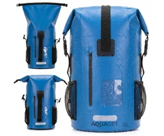Springos Neperšlampama kuprinė-maišas AQ0024 su kišenėmis ir diržais, 35L, IPX6, mėlyna/juoda