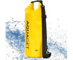 Springos Neperšlampamas maišas AQ0022 su peties diržu, 10L, IPX6, geltonas