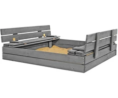 Springos Premium medinė smėlio dėžė SBP120SET01X 120 x 120 cm komplektas